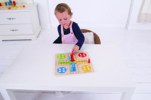 Joc clasic din lemn - Nu te supara frate, BIGJIGS Toys, BJ904, 691621199046 - imagine 2
