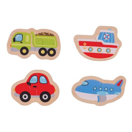 Puzzle - mijloace de transport (8 piese), BIGJIGS Toys, BJ226, 691621192269