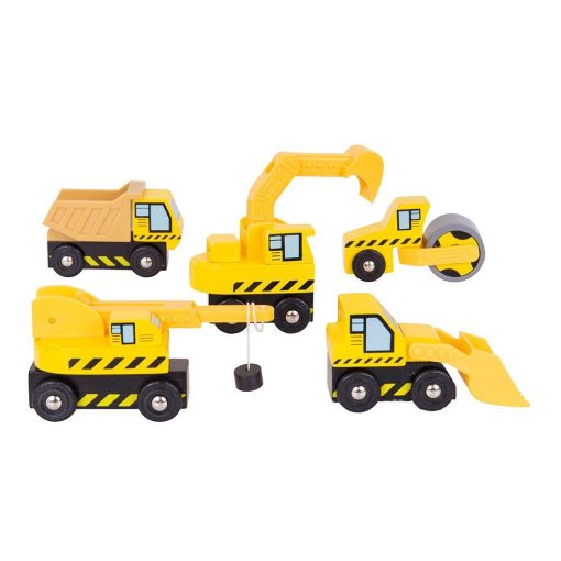 Set masinute - Santierul de constructii, BIGJIGS Toys, BJT065, 691621090657
