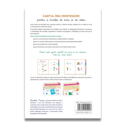 Caietul meu Montessori pentru a invata sa scriu si sa citesc, DPH, 978-606-048-332-8, 5948495005016 - imagine 2