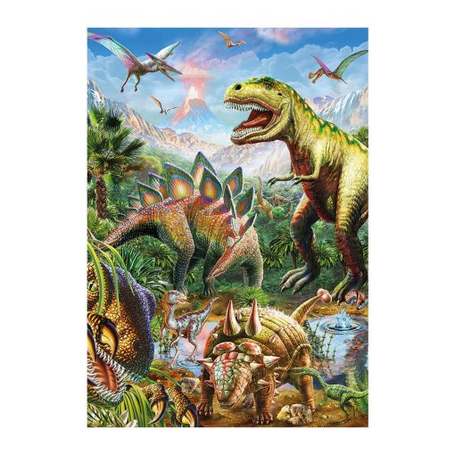 Puzzle XL - Lumea dinozaurilor neon (100 piese), Dino, 394155, 8590878394155 - imagine 2