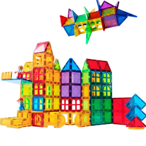 Set de constructie magnetic 3D - 158 piese, MAGPLAYER, MPL-158, 6940482204517 - imagine 2