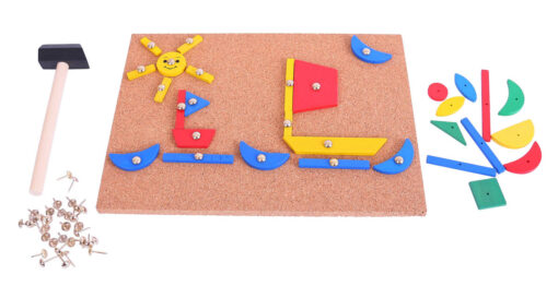 Set de creatie - Forme din lemn, BIGJIGS Toys, BJ158, 691621001585 - imagine 2