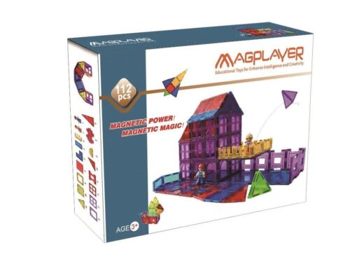 Set de constructie magnetic - 112 piese, MAGPLAYER, MPL-112, 6940482204500