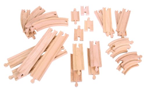 Set sine drepte si curbe (24 piese), BIGJIGS Toys, BJT057, 691621090572
