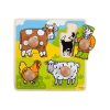 Primul meu puzzle - 4 animale domestice, BIGJIGS Toys, BJ520, 691621195208