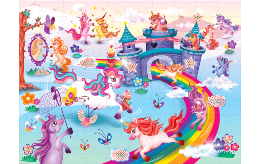 Puzzle magic - Secretele unicornilor (100 piese), Chalk and Chuckles, CCPPL088, 8906045560887 - imagine 3