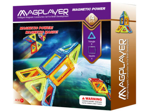 Joc de constructie magnetic - 14 piese, MAGPLAYER, MPB-14, 6940482200397