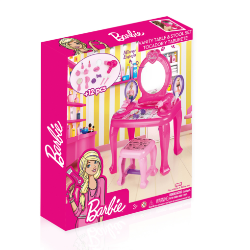 Masuta de toaleta cu scaun - Barbie, DOLU, B1609, 8690089016096 - imagine 7