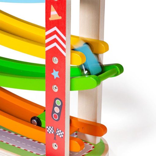 Rampa etajata - Cursa masinutelor, BIGJIGS Toys, BJ173, 691621721735 - imagine 3