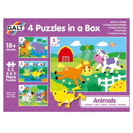 Set 4 puzzle-uri - Animalute (2, 3, 4, 5 piese), Galt, 1005239, 5011979590534