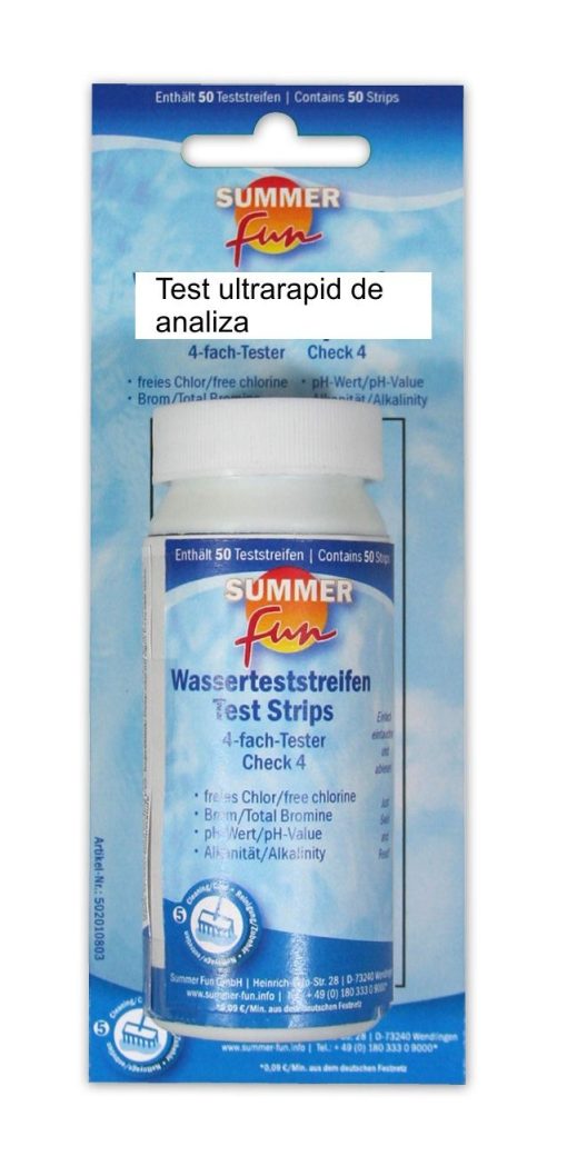Test ultrarapid pentru analiza apa piscina, Summer Fun, 50 betisoare