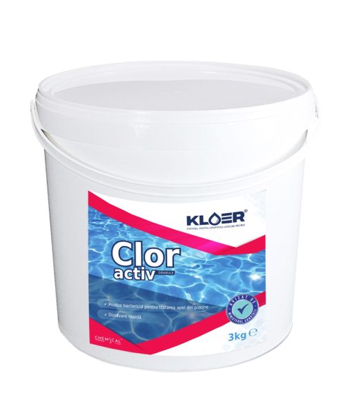Clor activ granule Kloer, pentru apa piscina, 3 kg