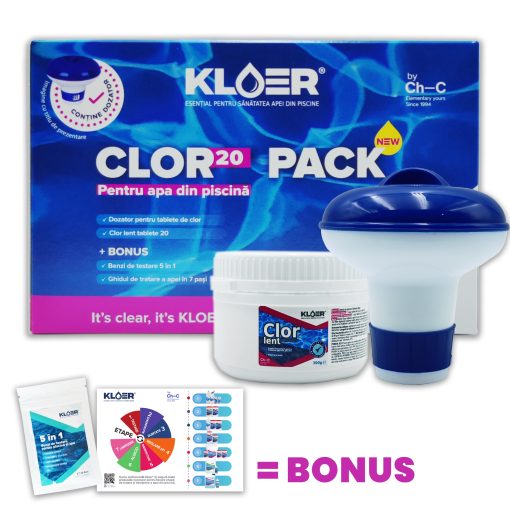 Set Clor Pack 20 Kloer, pentru apa piscina, 4 piese