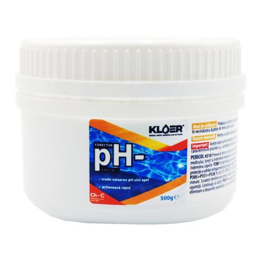 Corector pH minus, Kloer, solid, pentru apa piscina, 500 g
