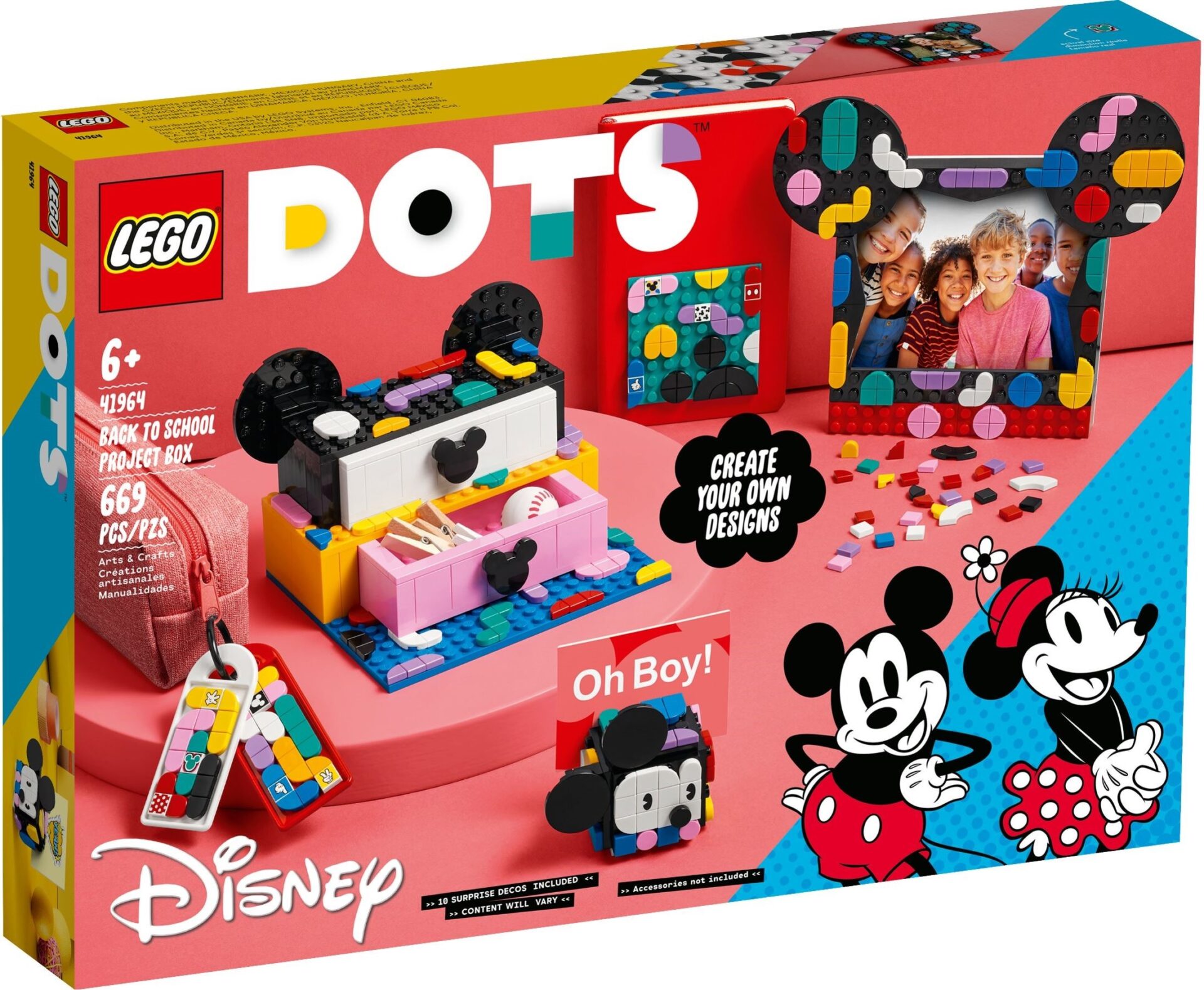 LEGO DOTS 41964 - Caseta Mickey Mouse si Minnie Mouse pentru proiecte scolare