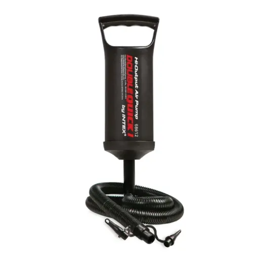 Pompa aer pentru produse gonflabile, manuala, Intex, cu furtun + 3 adaptoare 29 cm