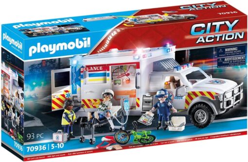 Playmobil City Action PM70936 - Ambulanta cu lumini si sunete