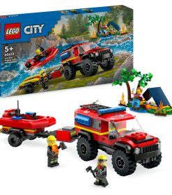 LEGO City, Camion 4X4 si barca de pompieri, 60412