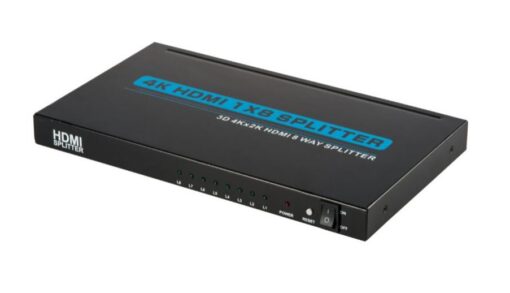 Splitter HDMI profesional e-SWC, 8 iesiri, 4K x 2K, 3D, HDCP, UXGA, Negru