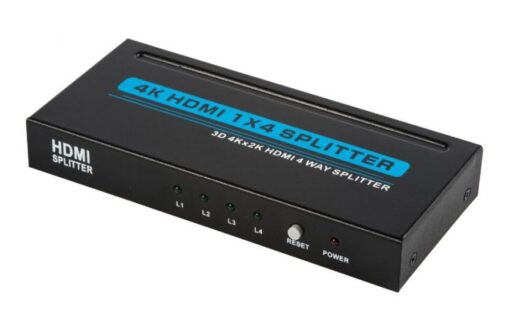 Splitter HDMI profesional e-SWC, 4 iesiri, 4K, UXGA, HDCP, Negru
