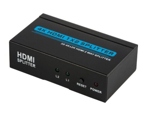 Splitter HDMI profesional e-SWC, 2 iesiri, 4K, Negru