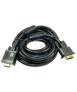 Cablu profesional e-SWC Supreme pentru TV / monitor, DVI-I-tata / VGA-tata, cablu 5 m, negru