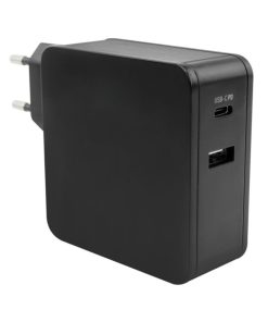 Incarcator retea Fast Charge e-SWC, 2 x USB, 45 W, 3 A, Negru
