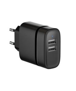 Incarcator retea e-SWC, 2xUSB, 15 W, 3.4 A, Negru