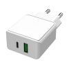 Incarcator retea Fast Charge e-SWC, 2xUSB, 20 W, 3 A, Alb