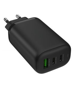 Incarcator retea Fast Charge e-SWC, 3 x USB, 65 W, 3.25 A, Negru