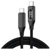 Cablu de date si incarcare textil Fast Charge e-SWC, USB C la USB C, 100 W, 480 Mb/s, 1 m