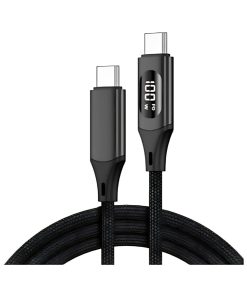 Cablu de date si incarcare textil Fast Charge e-SWC, USB C la USB C, 100 W, 480 Mb/s, 1 m