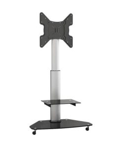 Stand profesional universal cu roti e-SWC Supreme pentru TV / monitor, diagonale 32"- 55", max 40 kg, vesa max 400 x 400, gri / negru