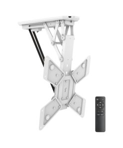 Suport profesional universal motorizat de tavan e-SWC Supreme pentru TV, diagonale 23"-55", max 30 kg, vesa max 400 x 400, telecomanda, Alb
