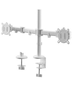 Suport profesional / brat mobil universal dublu e-SWC Supreme pentru monitor, diagonale 13"- 32", max 8 kg, vesa max 100 x 100, Alb