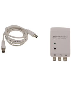 Amplificator semnal TV e-SWC, 2 iesiri, 20 dB