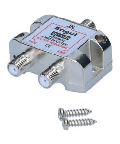 Splitter TV profesional e-SWC pentru cablu coaxial, 2 iesiri, 5-2500 Mhz, metalic