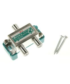 Splitter TV profesional e-SWC pentru cablu coaxial, 2 iesiri, 5-2400 Mhz, metalic
