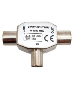 Splitter TV profesional e-SWC pentru cablu coaxial, 2 iesiri, 0-1000 Mhz, metalic