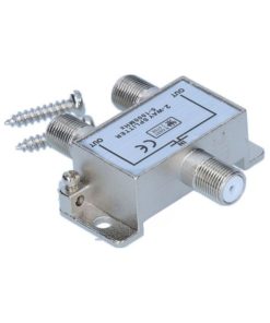 Splitter TV profesional e-SWC pentru cablu coaxial, 2 iesiri, 5-1000 Mhz, metalic