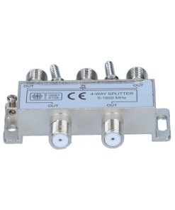 Splitter TV profesional e-SWC pentru cablu coaxial, 4 iesiri, 5-1000 Mhz, 7 DB, metalic
