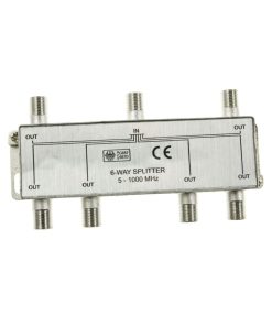Splitter TV profesional e-SWC pentru cablu coaxial, 6 iesiri, 5-1000 Mhz, 10 DB, metalic