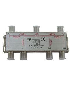 Splitter TV profesional e-SWC pentru cablu coaxial, 6 iesiri, 5-2450 Mhz, metalic