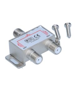Splitter TV profesional e-SWC pentru cablu coaxial, 2 iesiri, 5-2450 Mhz, metalic