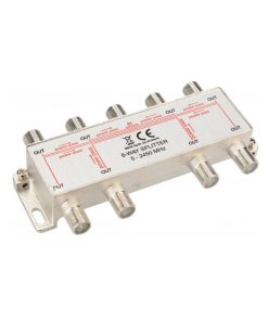 Splitter TV profesional e-SWC pentru cablu coaxial, 8 iesiri, 5-2450 Mhz, metalic