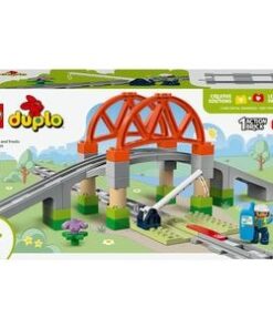 LEGO DUPLO: Set de extindere Pod si sine de cale ferata 10426, 2 ani+, 42 piese