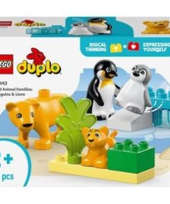 LEGO DUPLO: Familii de animale salbatice - Pinguini si lei 10442, 2 ani+, 10 piese