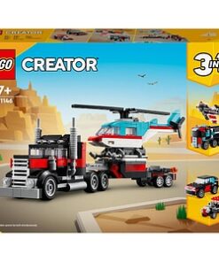 LEGO Creator 3in1: Camioneta-platforma cu elicopter 31146, 7 ani+, 270 piese