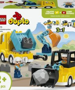 LEGO DUPLO: Town - Vehicule de constructii 3in1 10475, 2 ani+, 22 piese